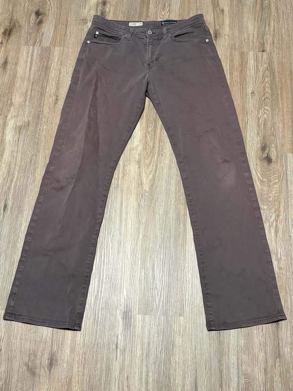AG Adriano Goldschmied The Protégé Slim Straight Size 31 Brown Twill Jeans